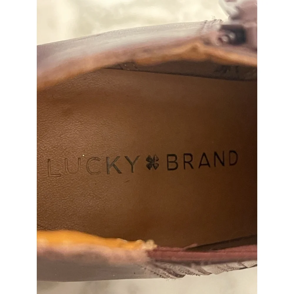 Size 8.5 Lucky Brand Women's Ankle Boot Debruh Wine Color Bootie, Block Heel - Picture 7 of 7